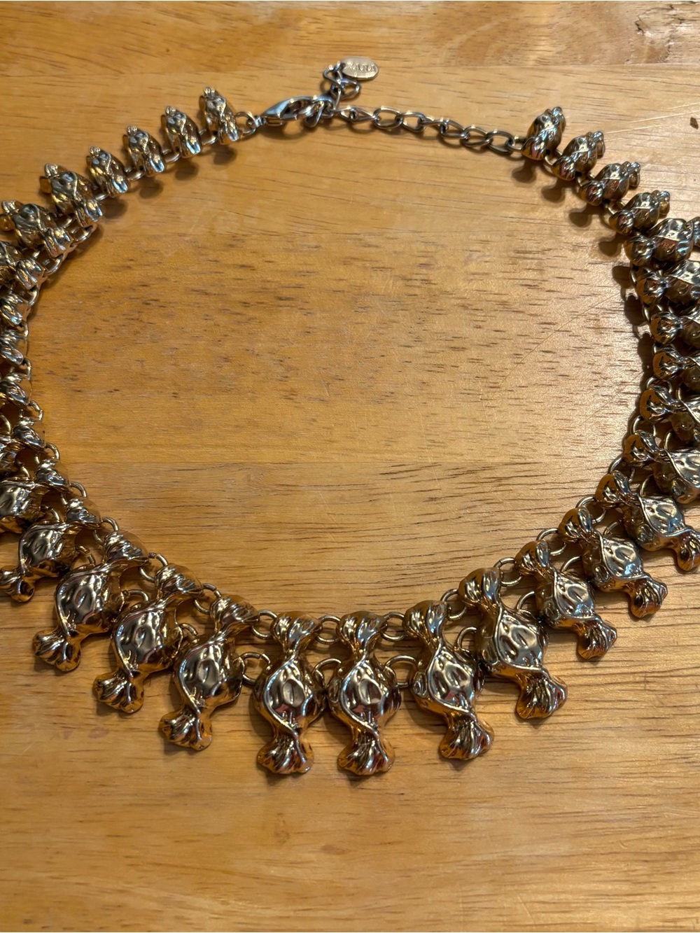 Zara wrapped-candy gold tone necklace